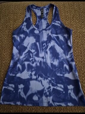 lukka Blue Tie-Dye Racerback Tank Top
